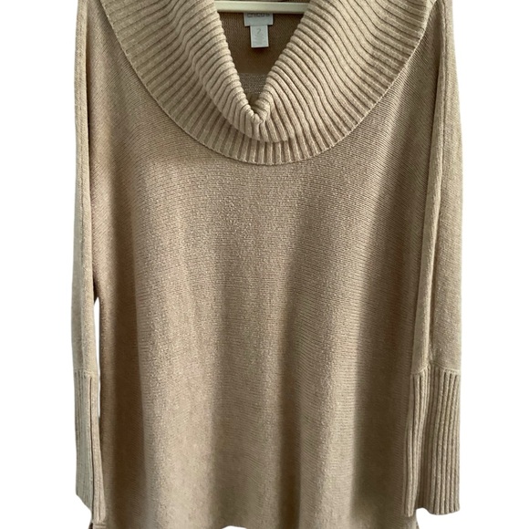 Chico’s Brown Crowl Neck Sweater. Size 2 - Picture 3 of 3